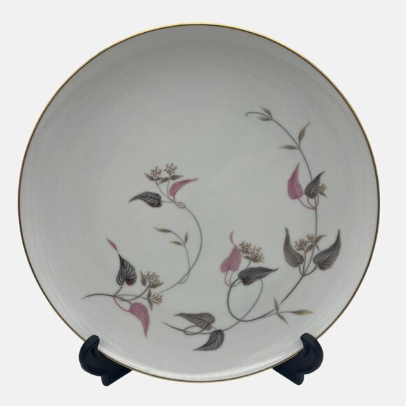 Vintage Noritake Arden Dinner Plate Japan 5603 MCM 10 5/8" Pink & Gray - Picture 1 of 5
